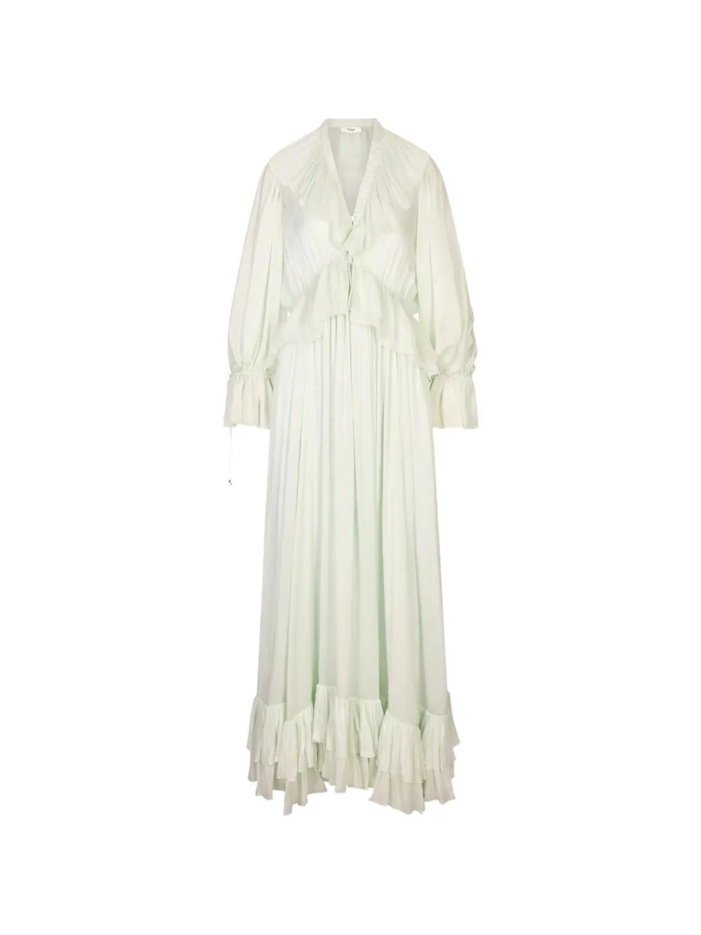 Ruffled Silk-Charmeuse Maxi Dress