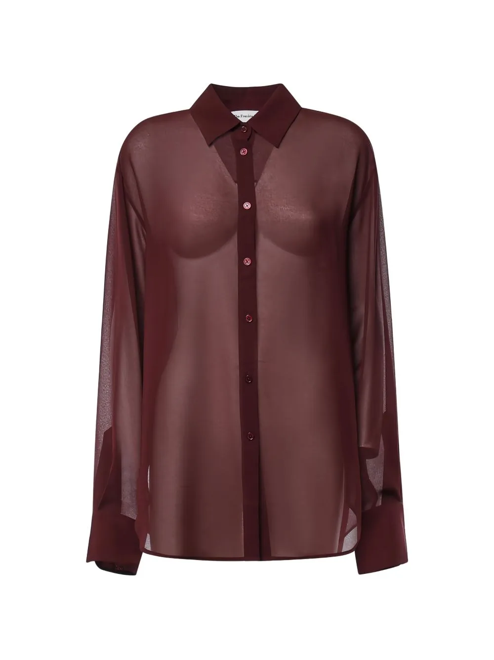 Peri Georgette Sheer Button-Up Shirt