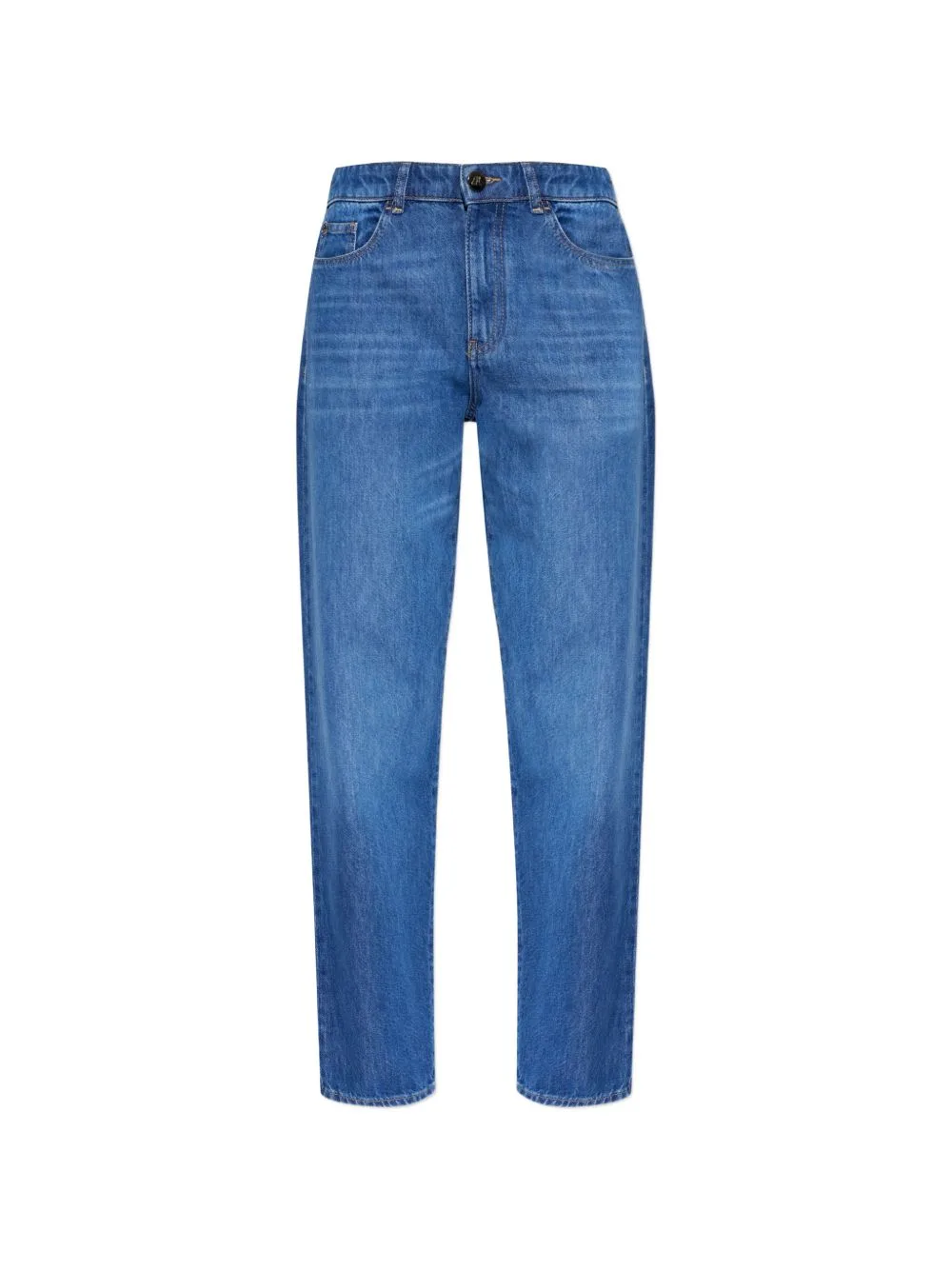 Logo-Plaque Straight-Leg Jeans