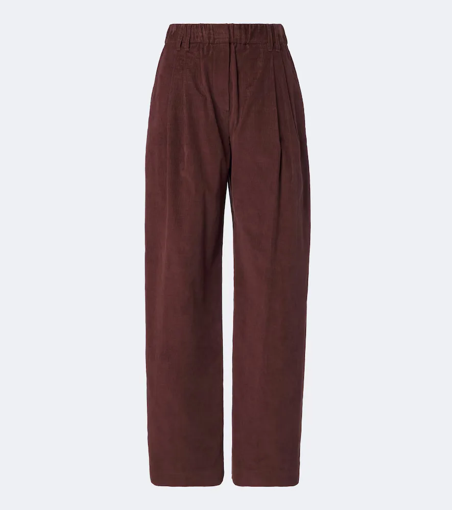 Monili Corduroy Wide-Leg Pants by Brunello Cucinelli