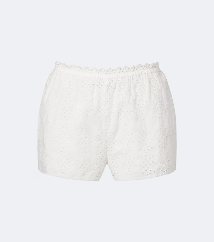 Harriet Embroidered Cotton Poplin Shorts