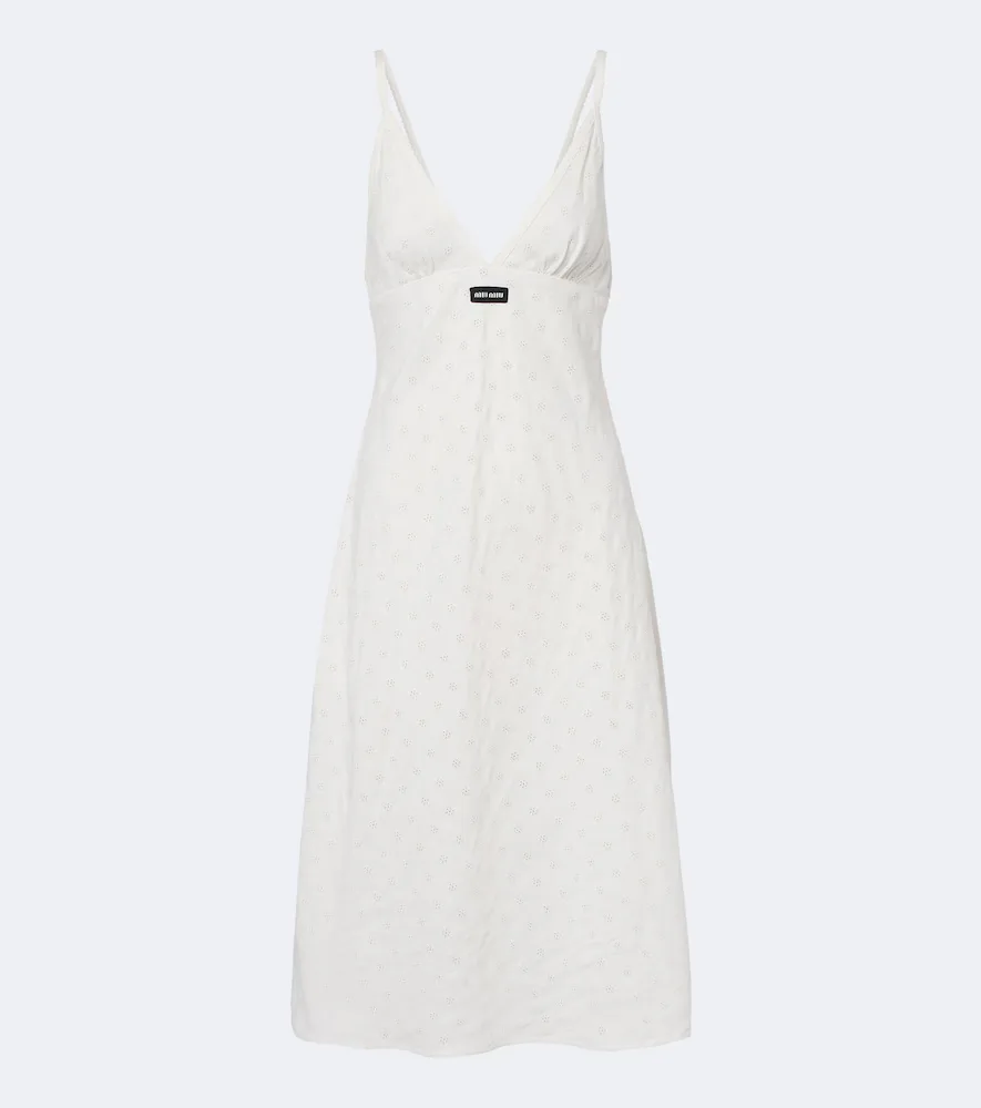 Broderie Anglaise Poplin Midi Dress