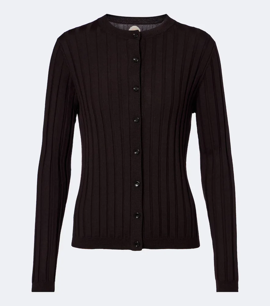 Ribbed-Knit Virgin Wool Cardigan by Jardin des Orangers
