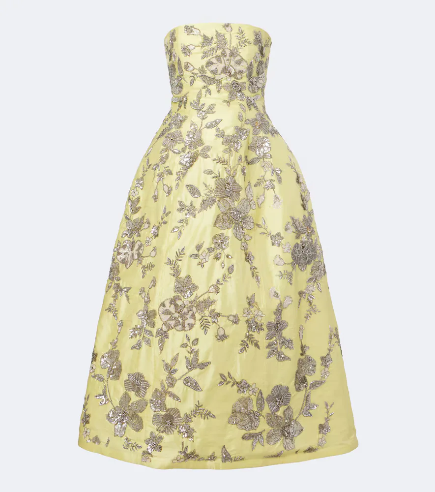 Aurelia Sequined Silk Bustier Dress