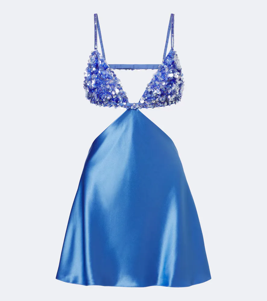 Taliera Embellished Satin Cut-Out Minidress