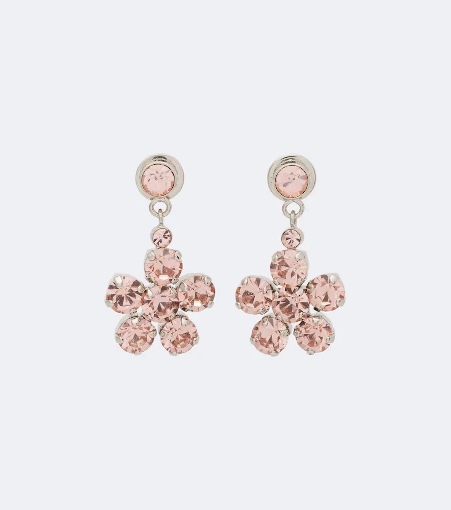 Crystal-Embellished Drop Earrings