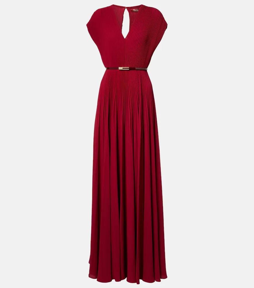 Elegante Plissé Georgette Gown