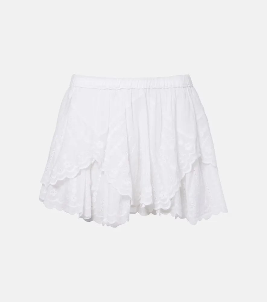 Layale Ruffled Cotton Shorts