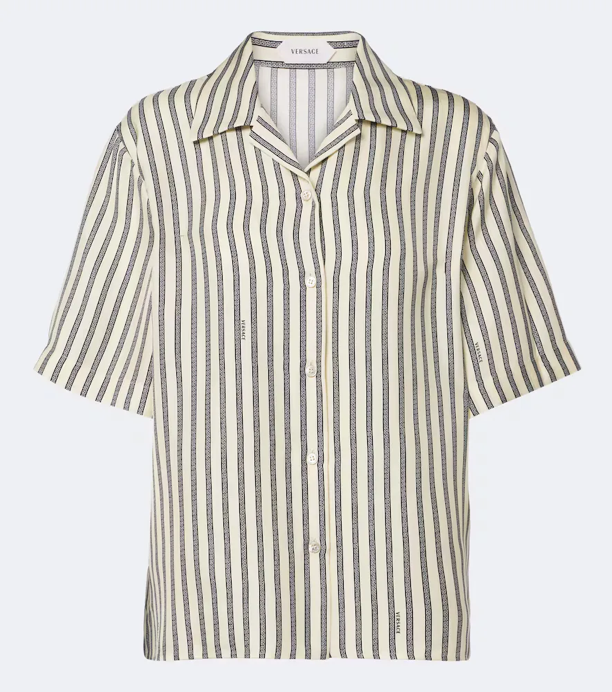 Meandros Striped Silk Twill Shirt