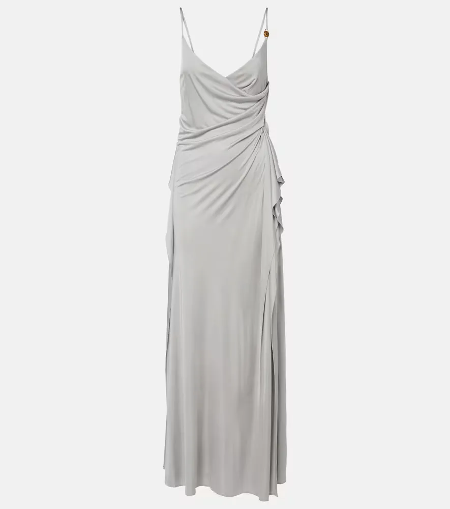 Medusa Draped Jersey Cocktail Dress