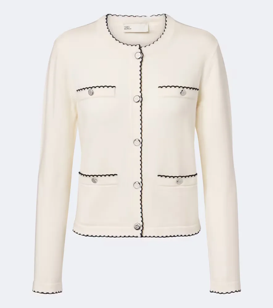 Kendra Scalloped Wool-Blend Cardigan