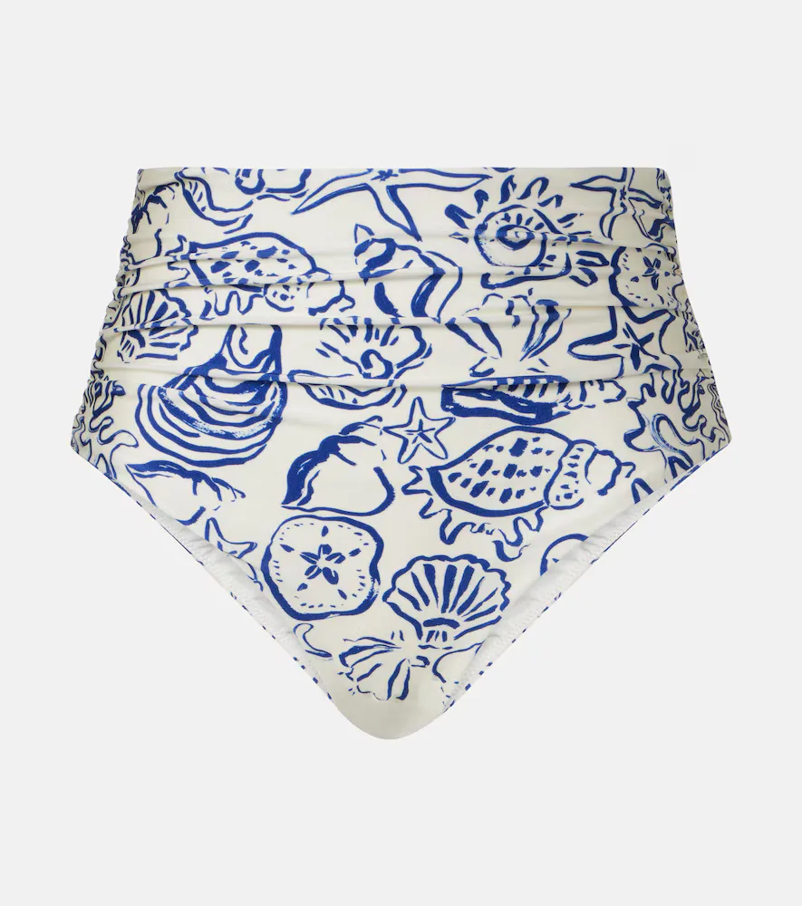 Teya Ruched Printed Bikini Bottoms