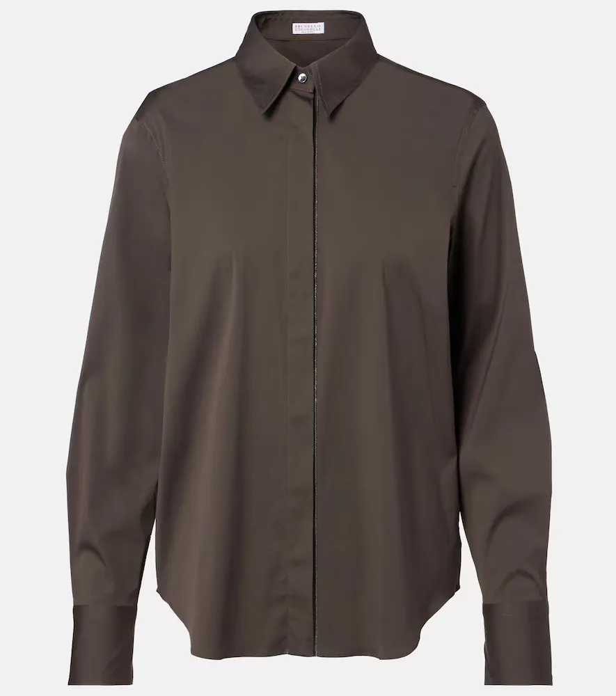 Monili Cotton-Blend Poplin Blouse