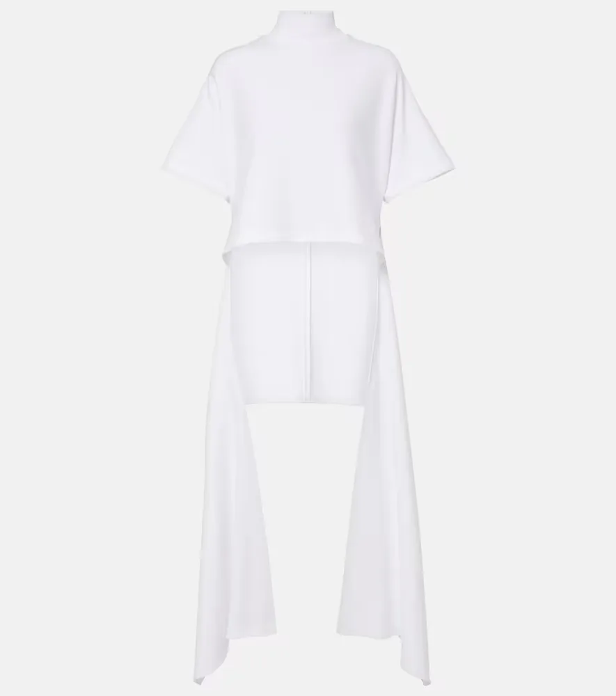 Asymmetric Cotton-Blend Jersey T-Shirt