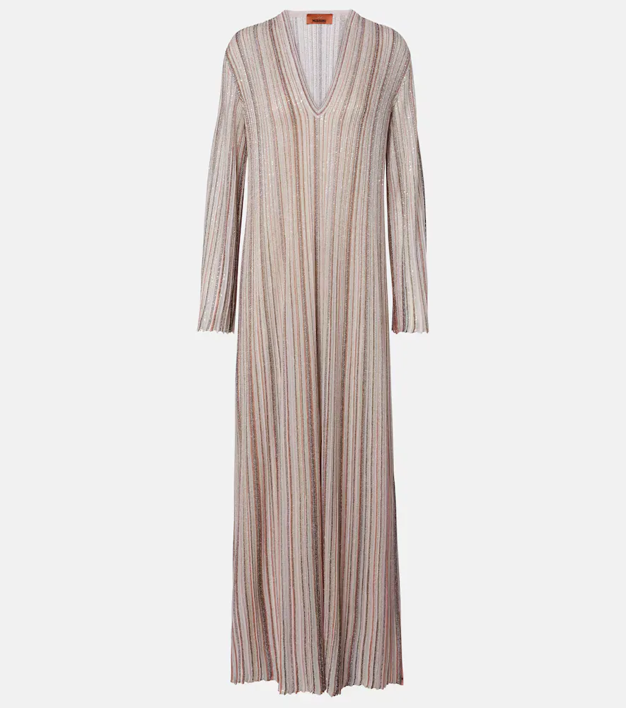 Striped Lamé Gown