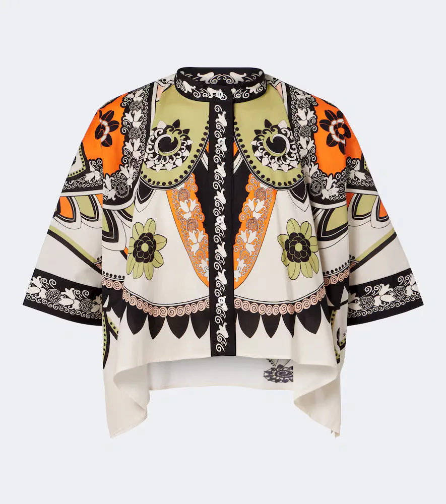 Foulard Printed Cropped Cotton Shirt