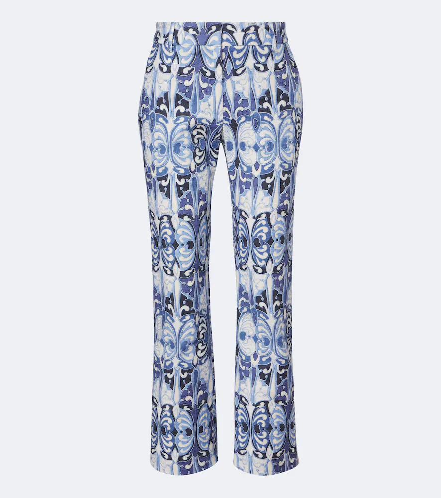 24/7 Printed Cotton Straight Pants
