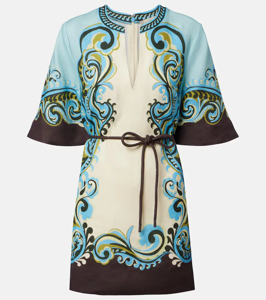 Natalia Printed Linen Minidress
