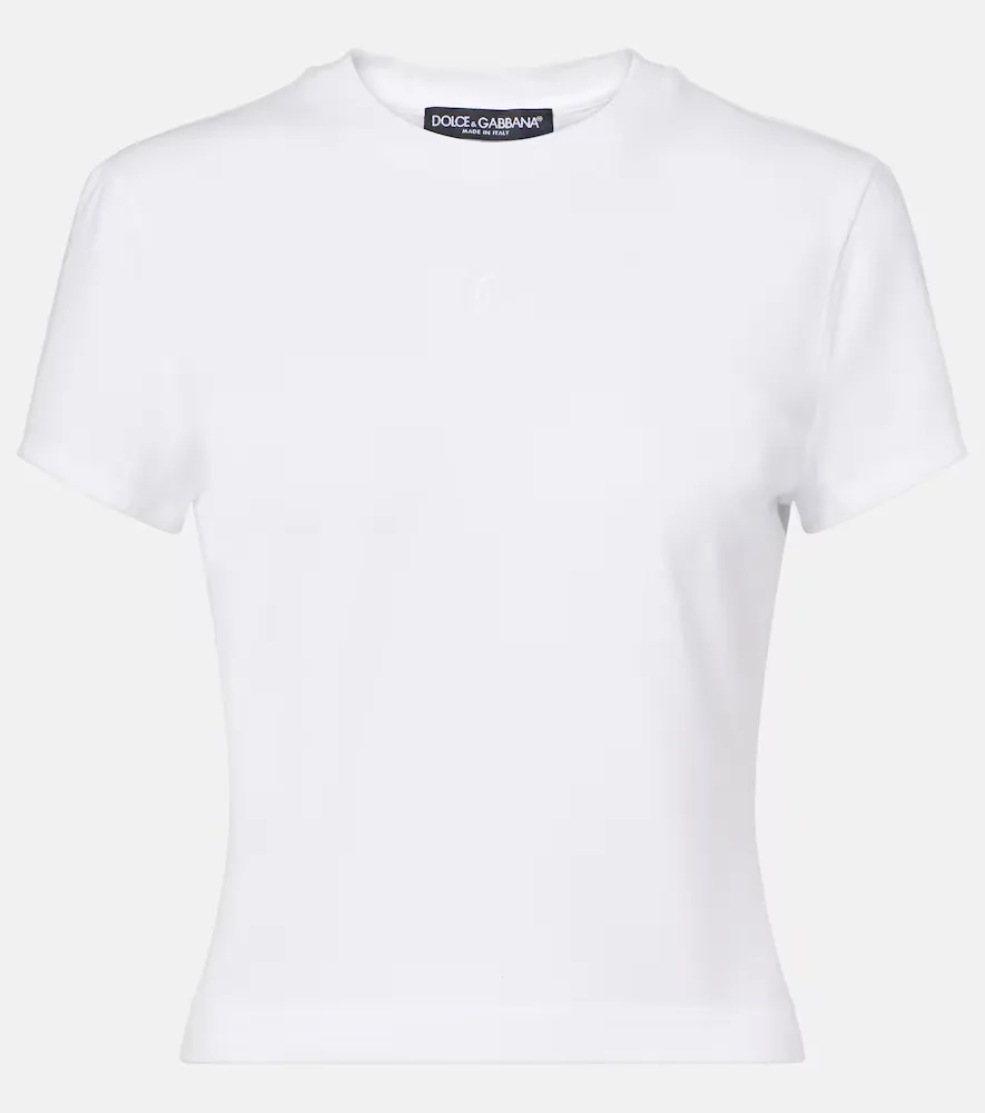 Embroidered Cotton-Blend Jersey T-Shirt
