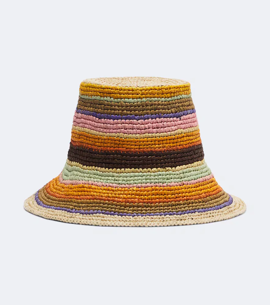 Raffia Striped Bucket Hat