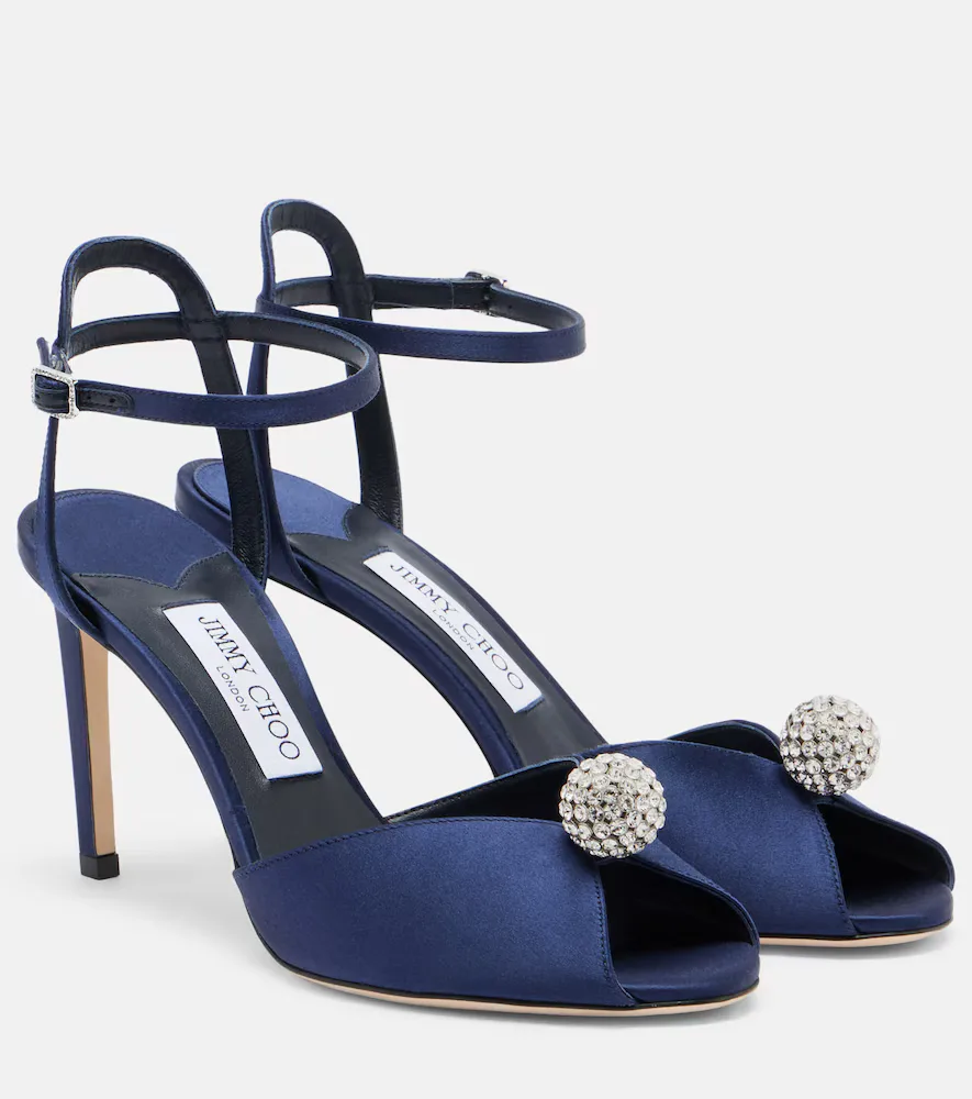 Sacora Embellished Satin Sandals