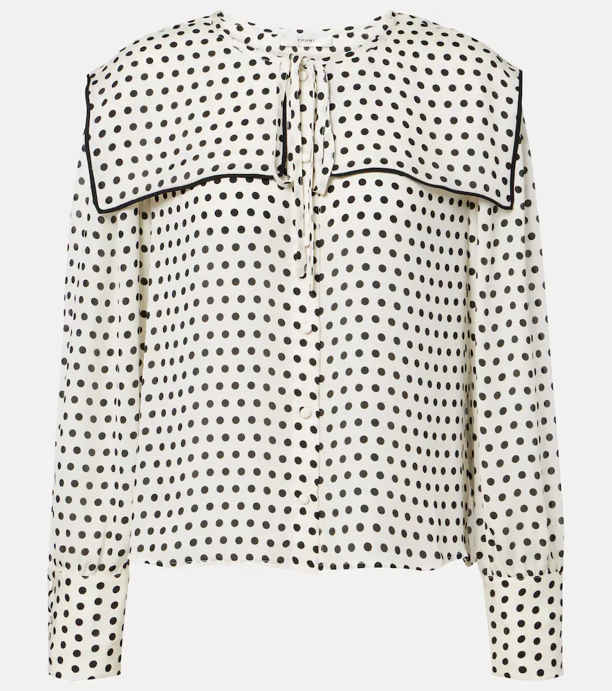Fleet Polka-Dot Silk Blouse
