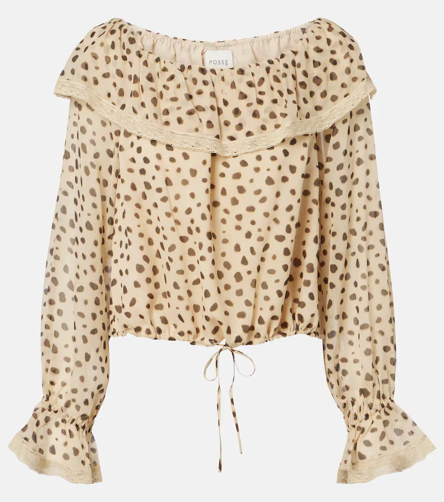 Priscilla Leopard-Print Silk Blouse