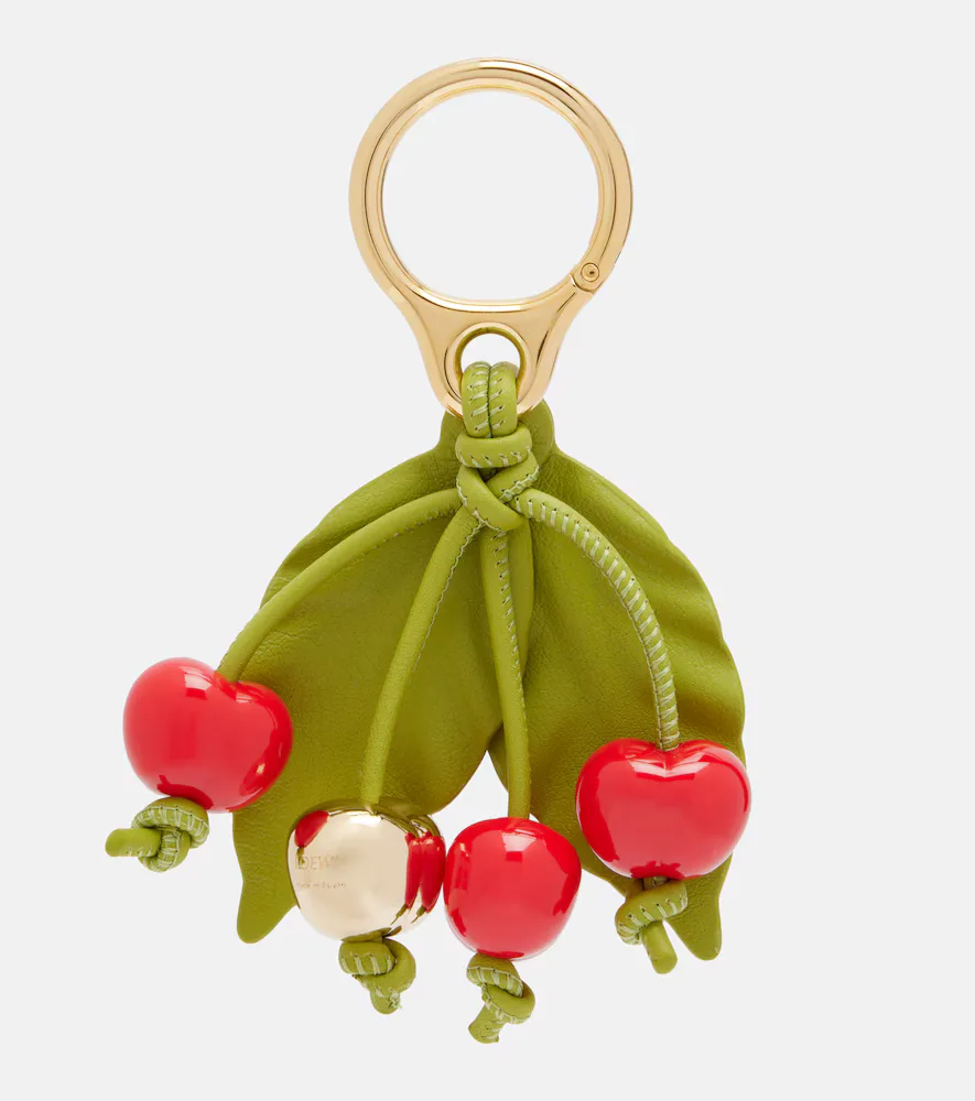 Paula's Ibiza Cherry Leather-Trimmed Charm