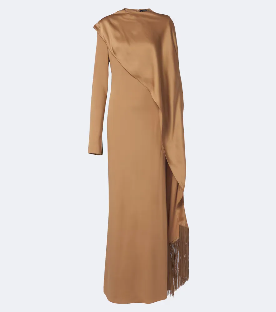 Mounia Caped Crêpe Cady Gown