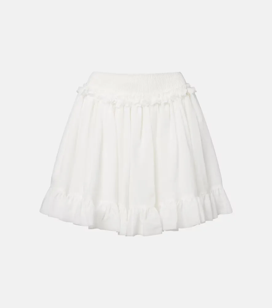 Ruffled Poplin Miniskirt