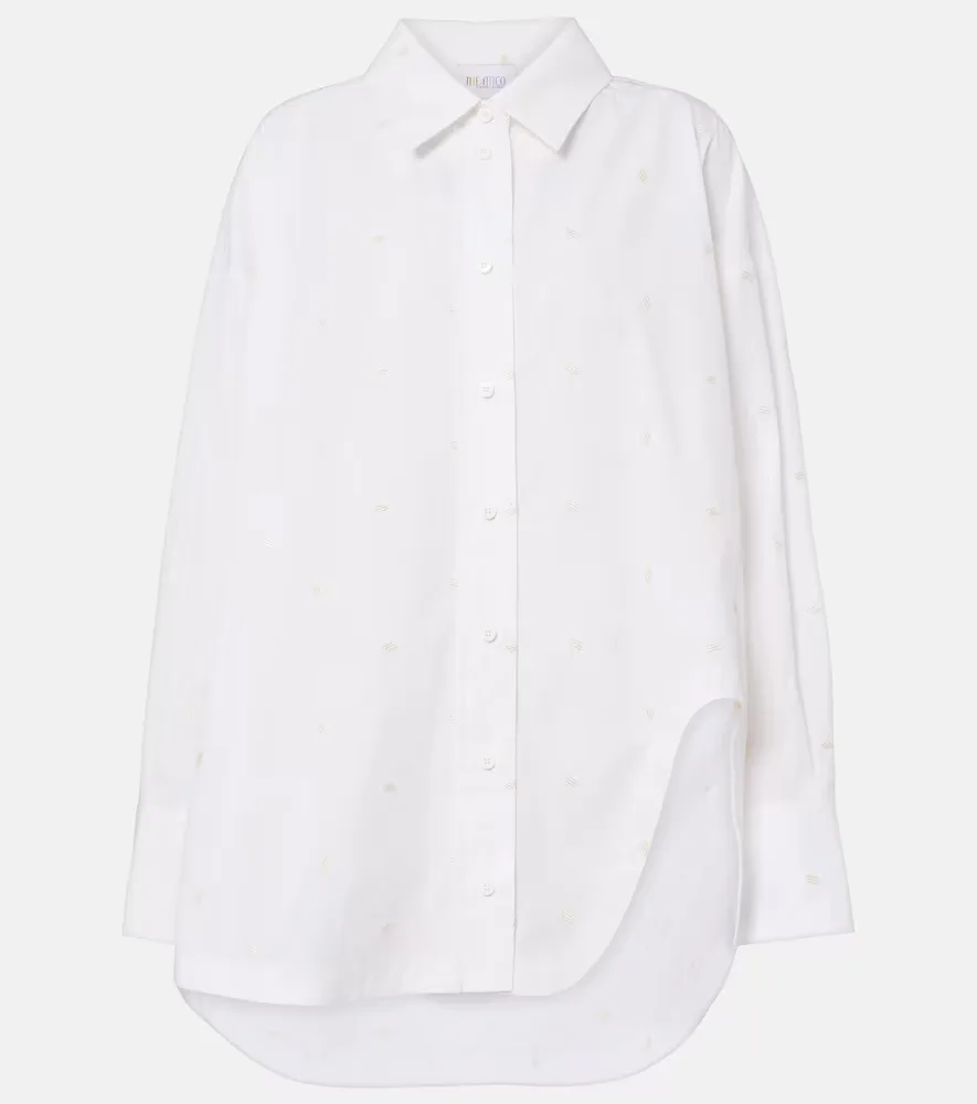 Embroidered Cotton-Blend Poplin Shirt
