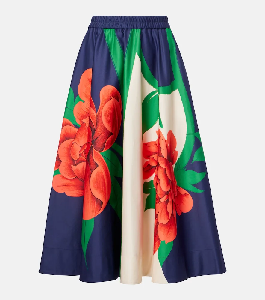 Ballerina Floral Cotton Midi Skirt