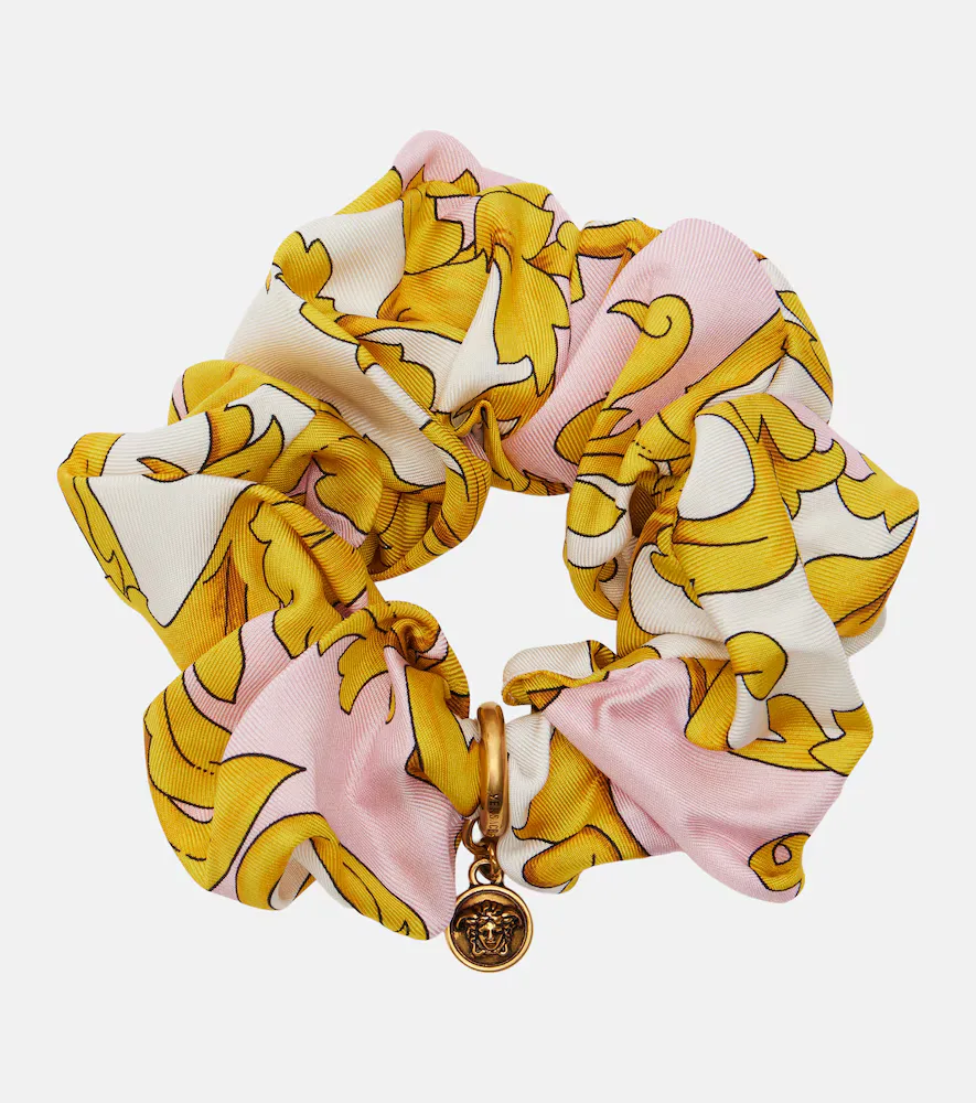 Medusa Printed Silk Scrunchie by Versace