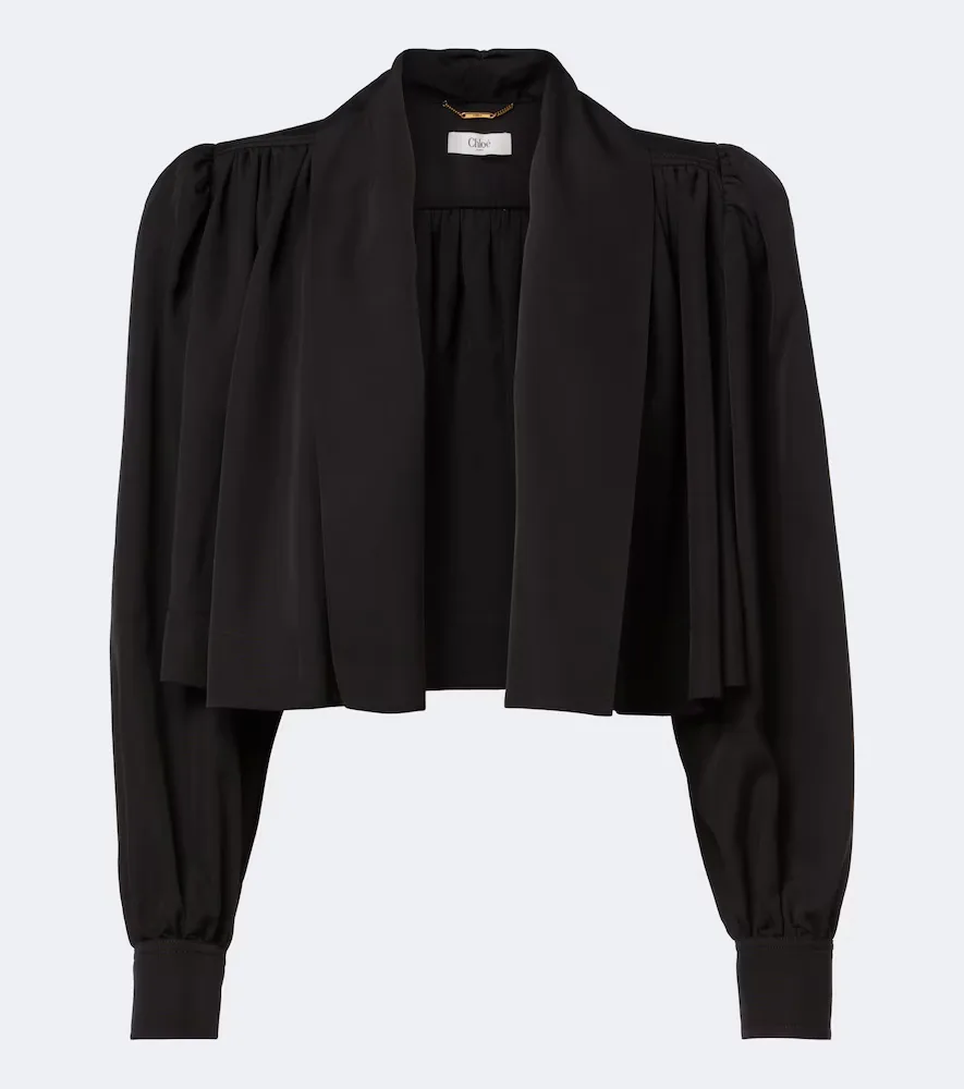 Gathered Cropped Faille Jacket by Chloe