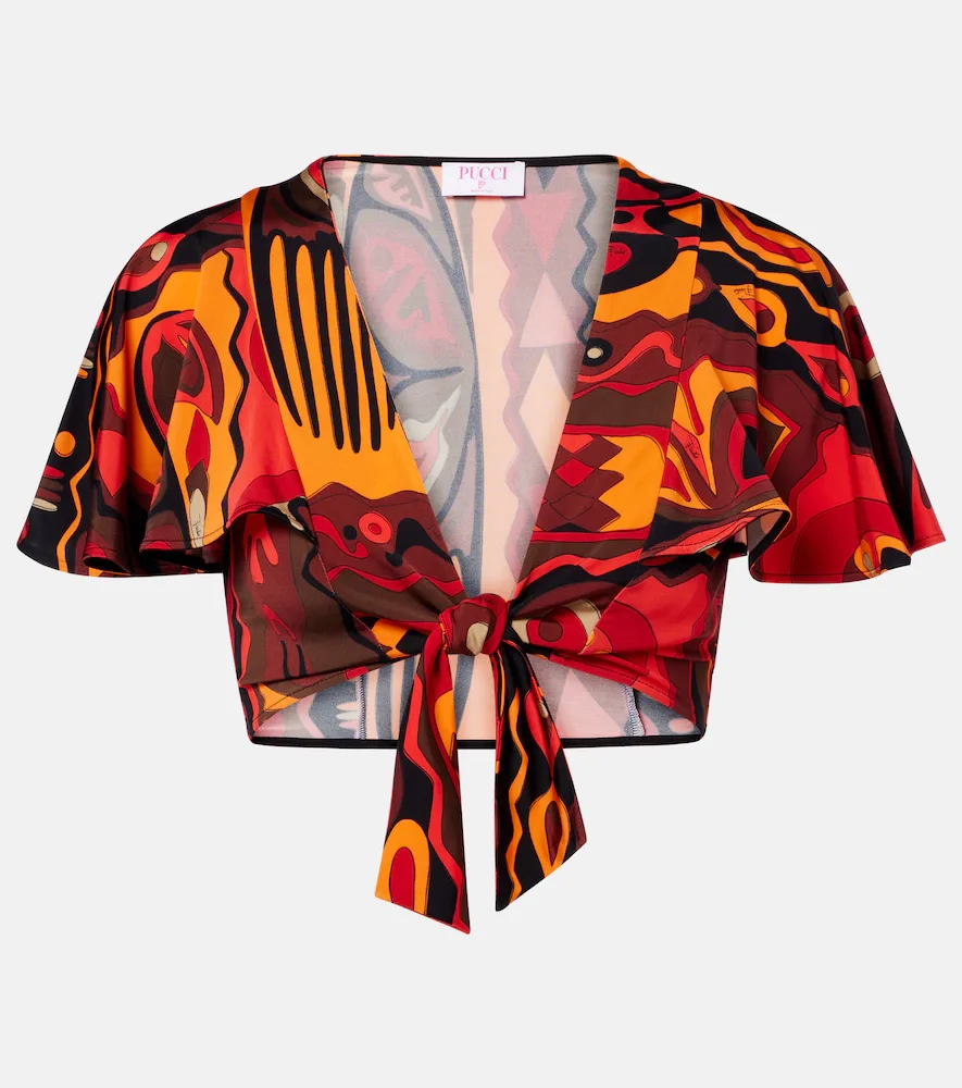 Kwango Jersey Satin Crop Top by Pucci