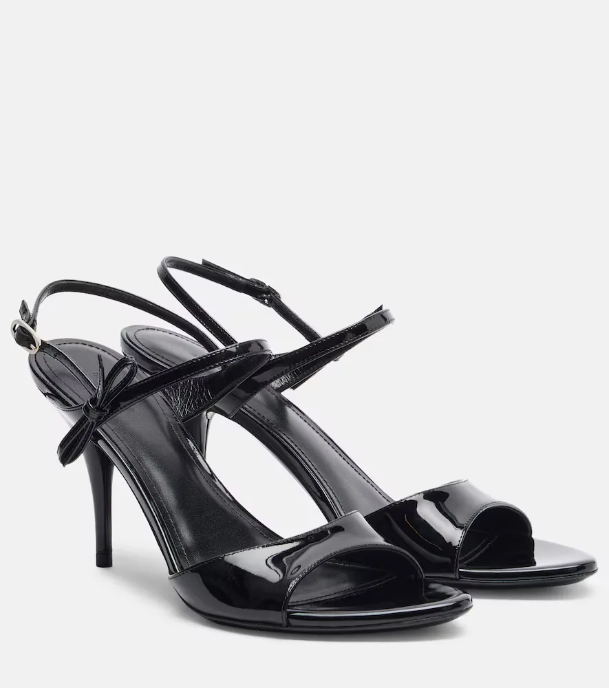 Avenue Bow Patent Leather Sandals by Balenciaga