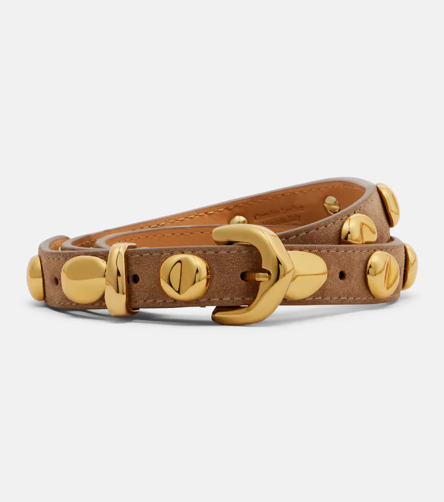 Vaal Embellished Suede Belt by Amanu