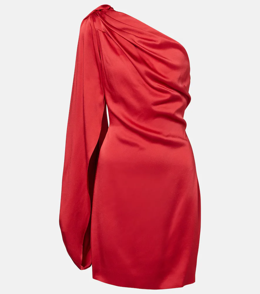 One-Shoulder Satin Minidress by Stella McCartney