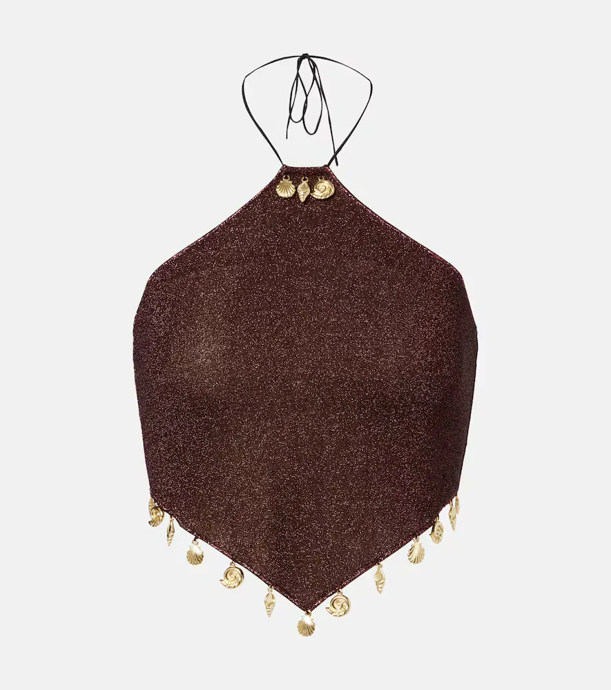 Lumière Beaded Halterneck Top by Oseree