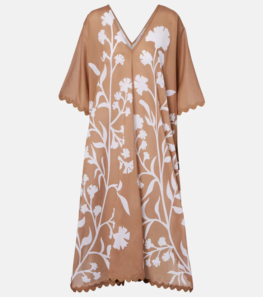 Floral Scalloped Cotton Kaftan by Juliet Dunn