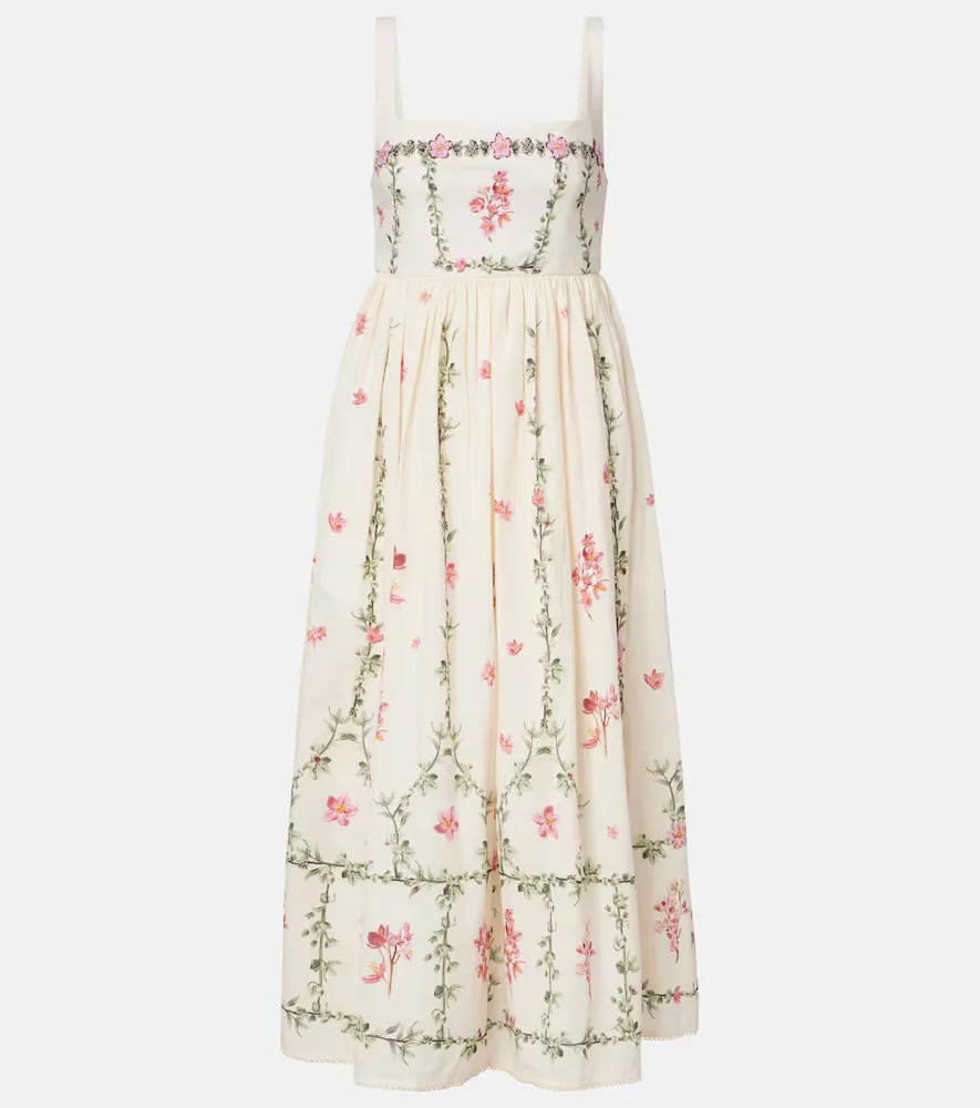 Barbara Floral Cotton Midi Dress by Agua by Agua Bendita