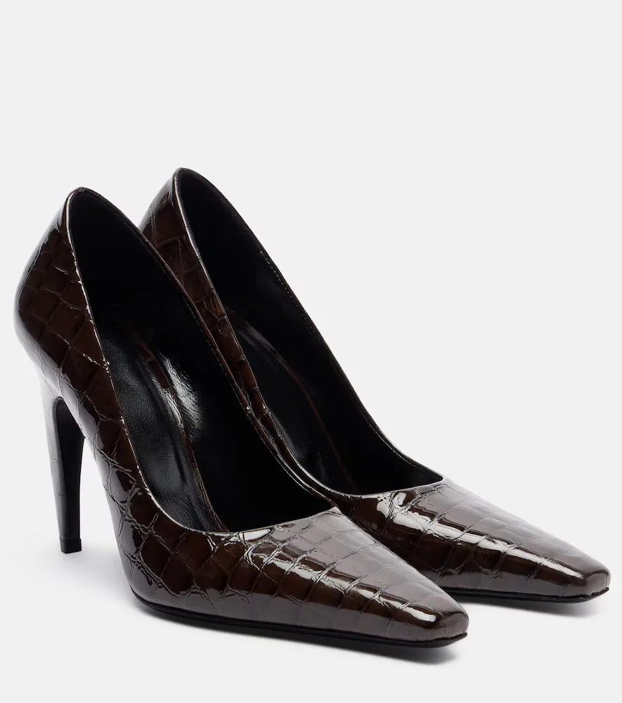 Fame 105 Croc-Embossed Leather Pumps by JUDE