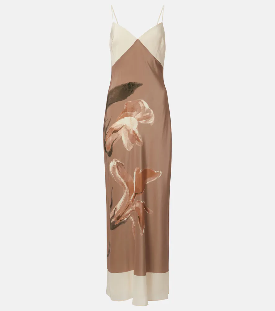 Azaliea Floral Silk Max Dress by SIR
