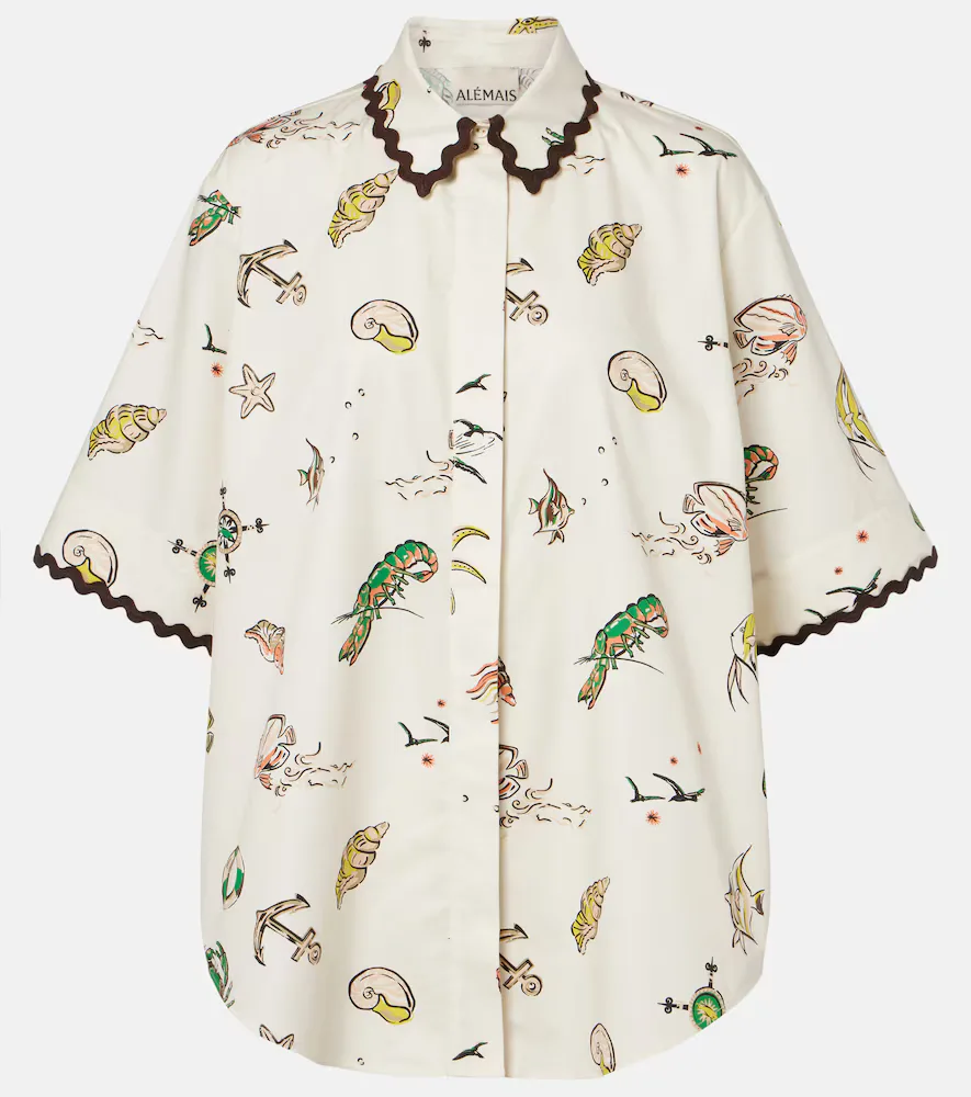 Printed Oversized Cotton Shirt by Alemais