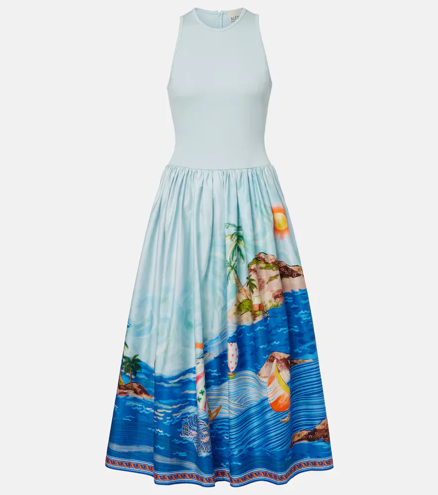 Printed Cotton Midi Dress by Alemais