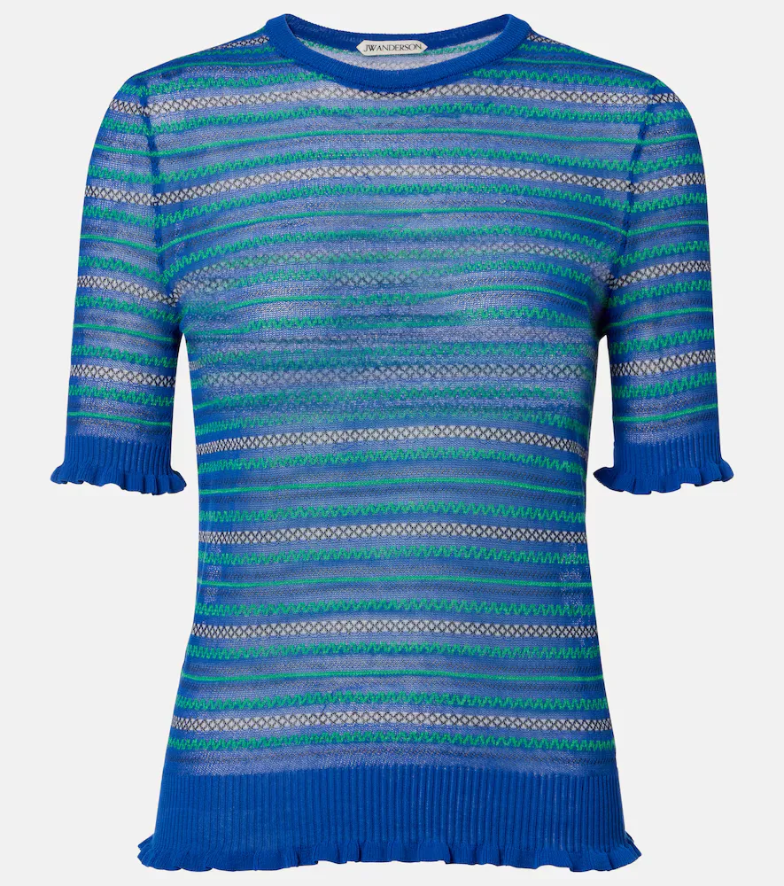 Striped Cotton-Blend T-Shirt by JW Anderson