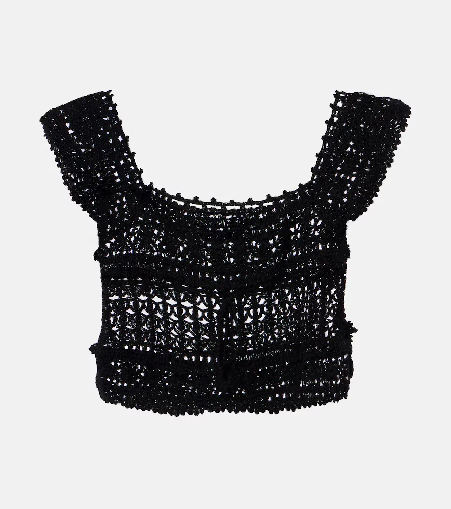 Cotton Crochet Crop Top by Anna Kosturova