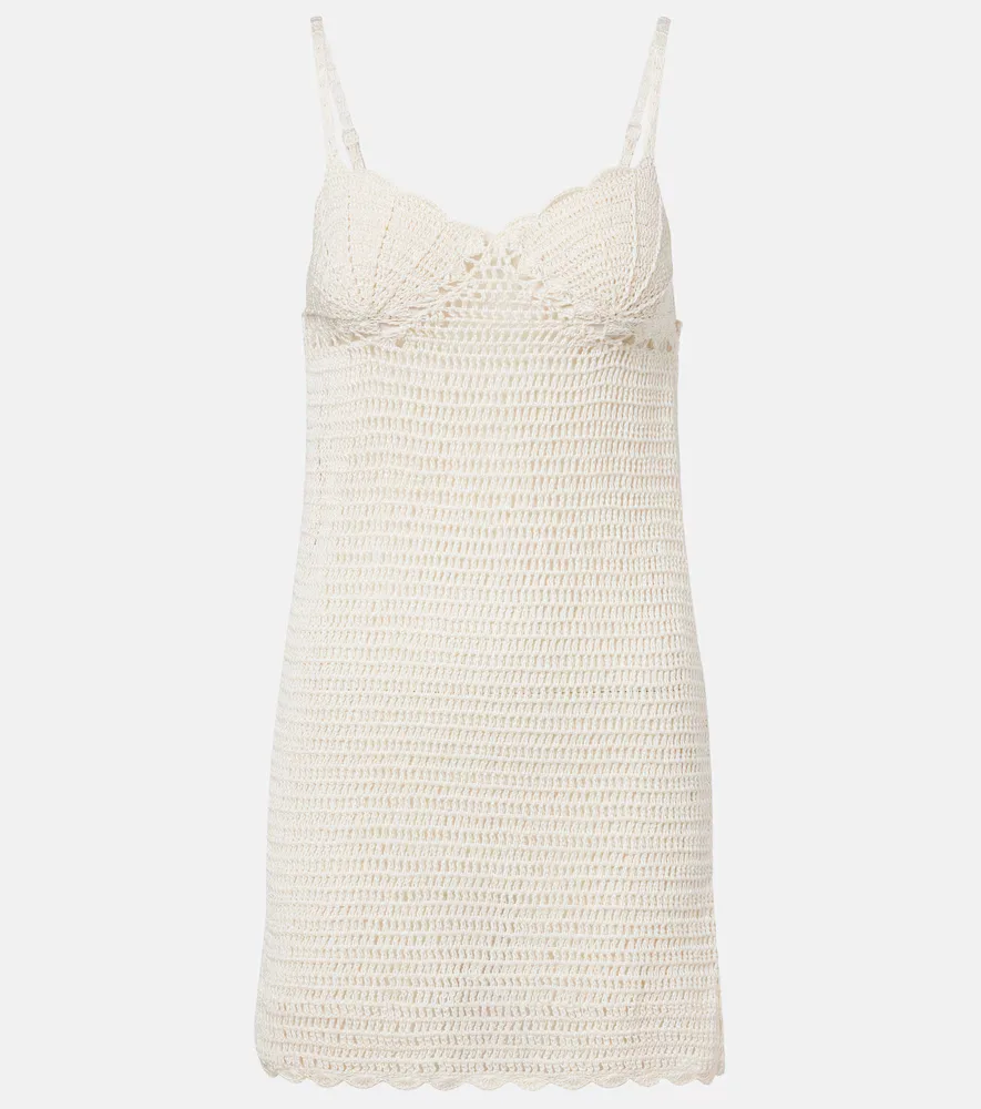 Crochet Scalloped Cotton Minidress