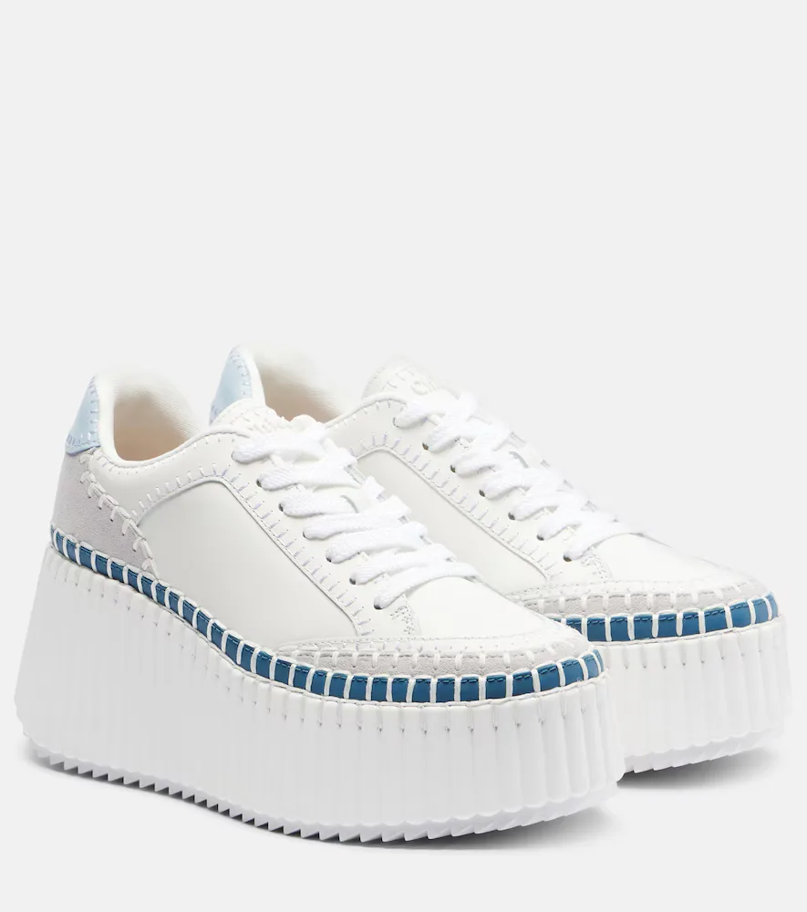 Nama Leather Platform Sneakers by Chloe