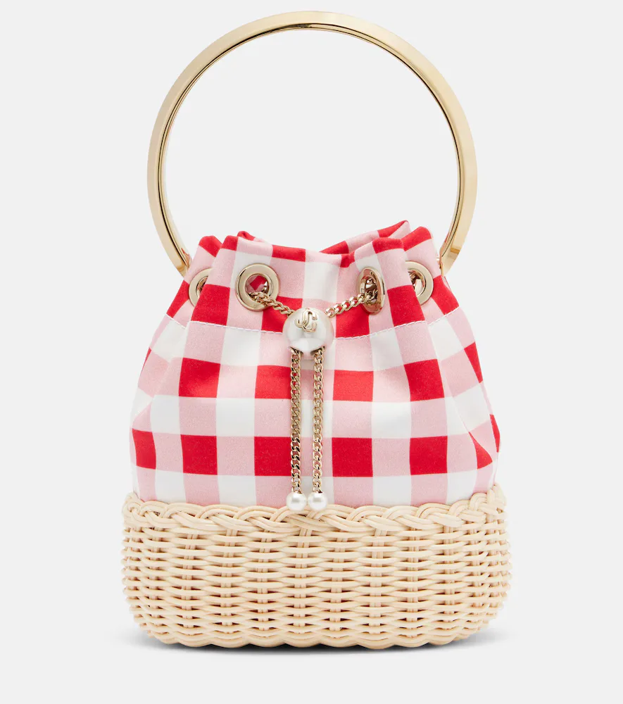 Bon Bon Small Gingham Bucket Bag by Jimmy Choo